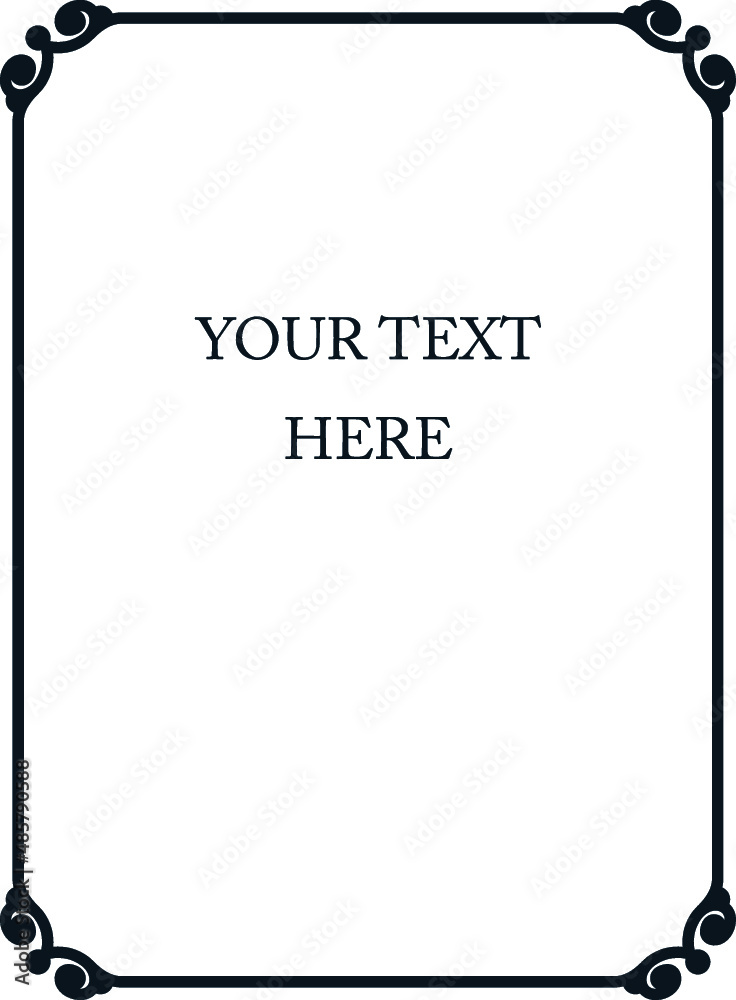 Vector frame. Banner, award, menu or book cover title page. Vintage beautiful border ready to cut. Vertical Vector frame. Banner, award, menu or book cover title page. Vintage beautiful border ready to cut. Vertical