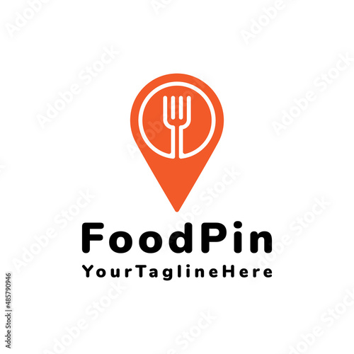food pin vector logo design concept © kura