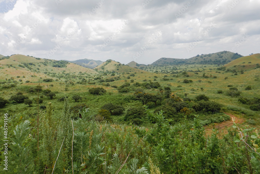 Scenic mountain landscapes against sky at Chyulu Hills, Chyulu Hills National Park, Kenya