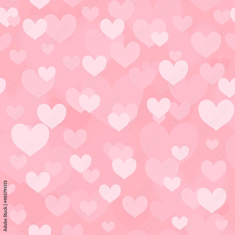 Vector hearts pink background