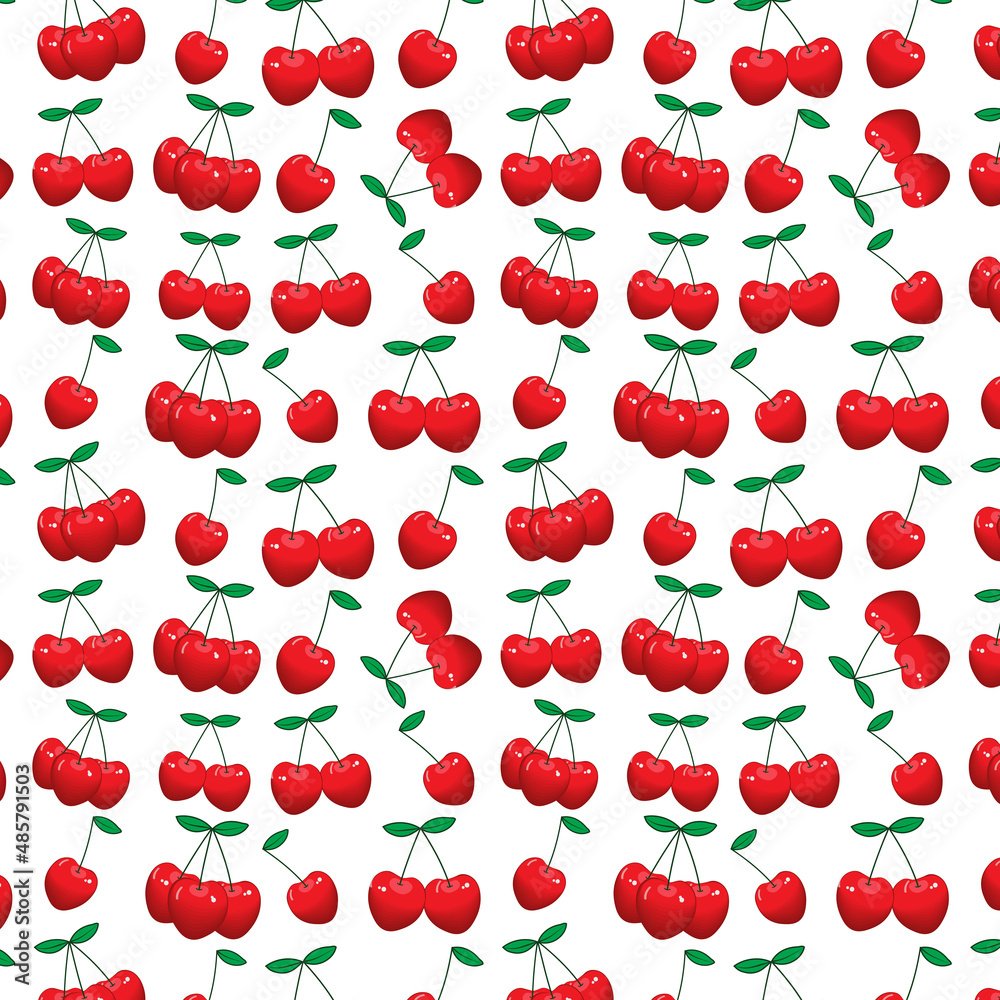 Fruit seamless pattern wallpaper cherry icons
