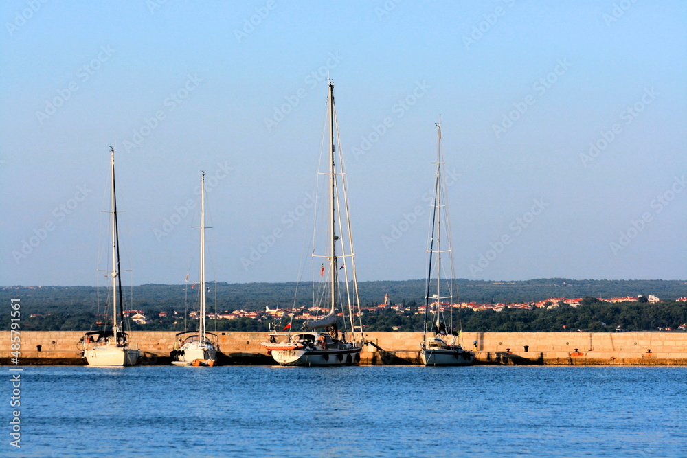 boats in the port of Brioni, national park, Croatia