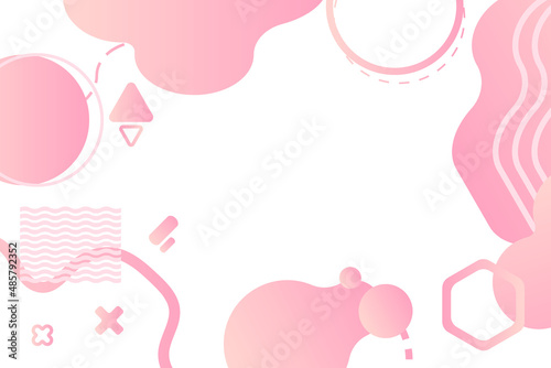 Pink Geometric Valentines Abstract Background. Wallpaper Banner. Vector Illustration