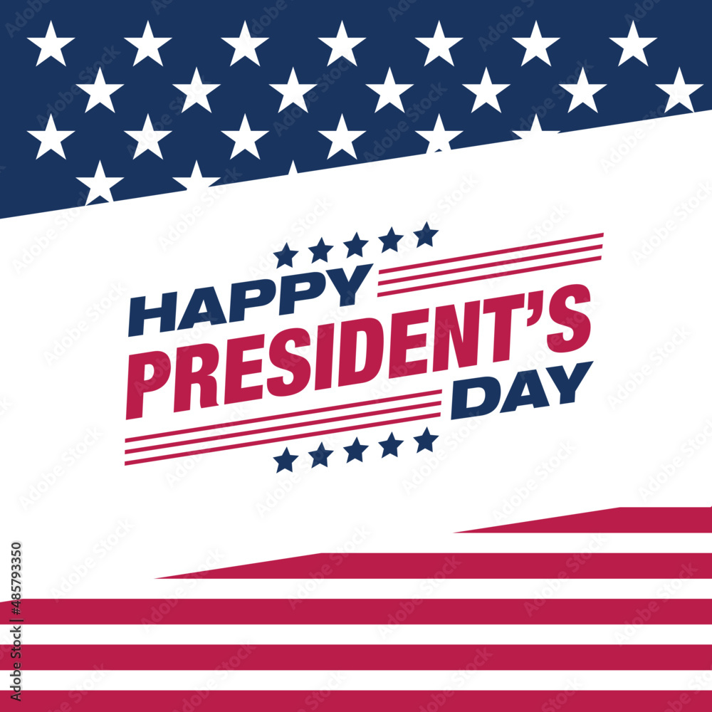 Happy President's Day Background Design. Banner, Poster, Greeting Card. Vector Illustration. Celebrated in February