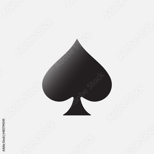 Spades playing card symbol isolated flat design vector illustration on white background.