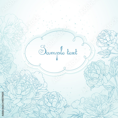 Abstract romantic vector background with peonies