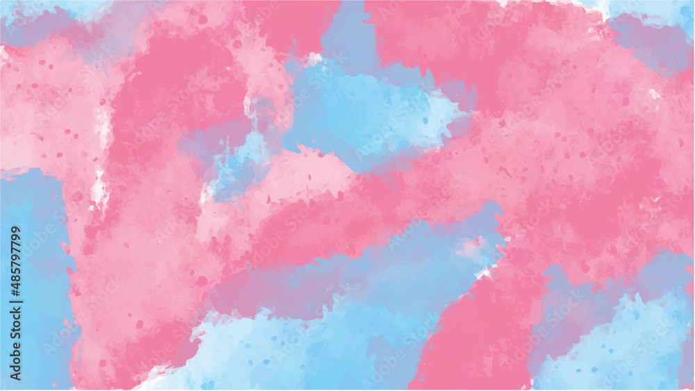 Pink and blue watercolor background for your design, watercolor background concept, vector.