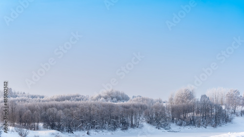Landscape with winter forest covered with snow.  © Andrey Nikitin