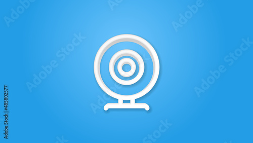 Web Camera 3d line flat color icon. Realistic vector illustration. Pictogram isolated. Top view. Colorful transparent shadow design.