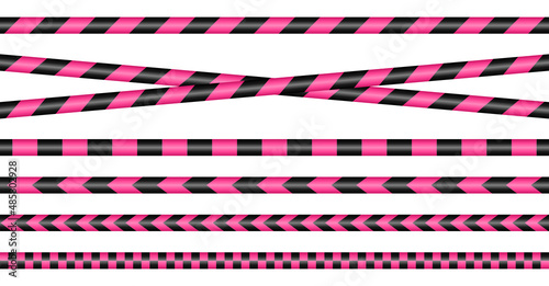 Set Absperrbänder Pink Und Schwarz