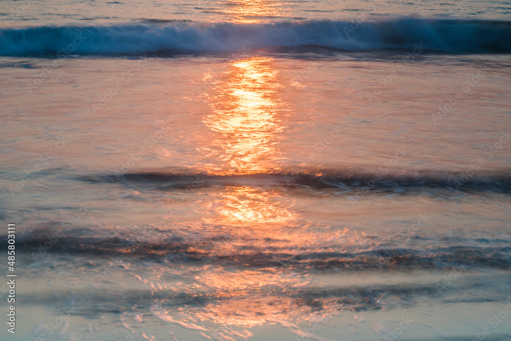 Fototapeta premium Abstract sea at sunset, Paradise Beach (Sar Sar Aw Beach), Dawei Peninsula, Tanintharyi Region, Myanmar (Burma)