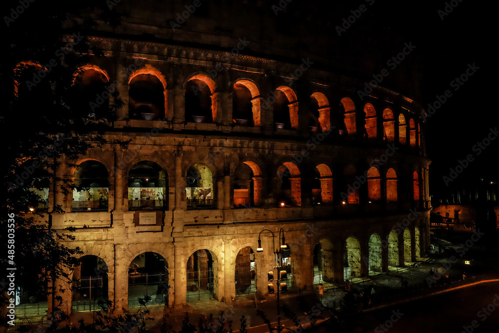 Colosseum bei Nacht, Italien, Rom