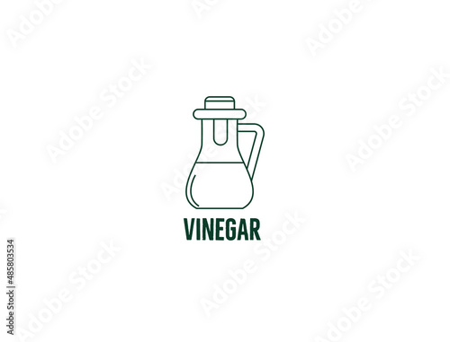 vinegar bottle line art icon vector illustration 