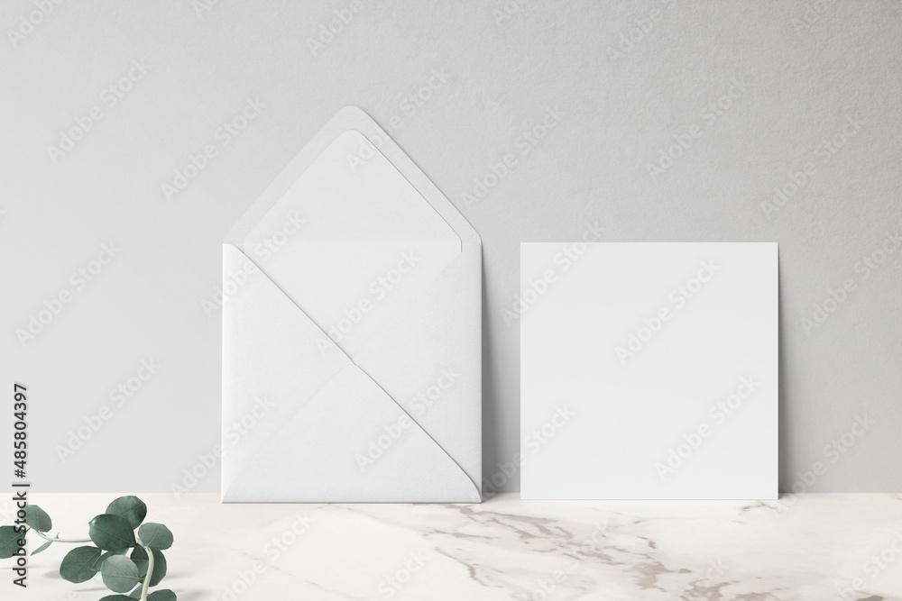 Blank white card envelope template mock up Stock Illustration Adobe Stock