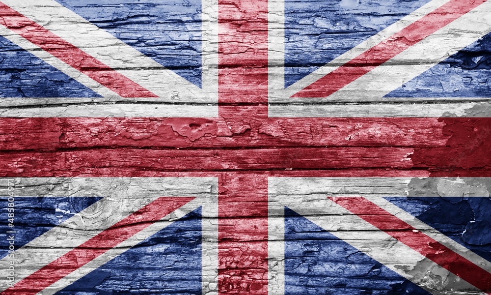 Fototapeta premium Wooden texture with painted flag