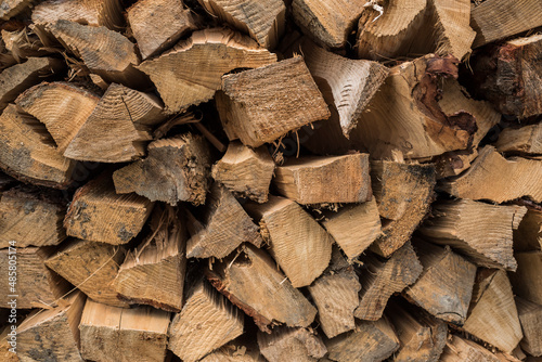 Fire wood for the kiln at a Marginea Black Pottery workshop, Bukovina, Romania photo