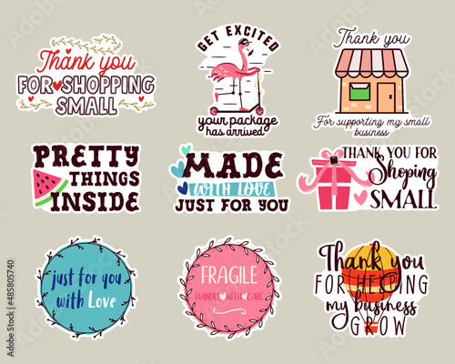 Small business stickers set. Vector business badges collection. Small business sticker pack bundle