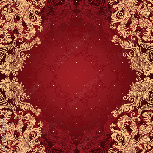 Vintage background ornate baroque pattern, vector illustration
