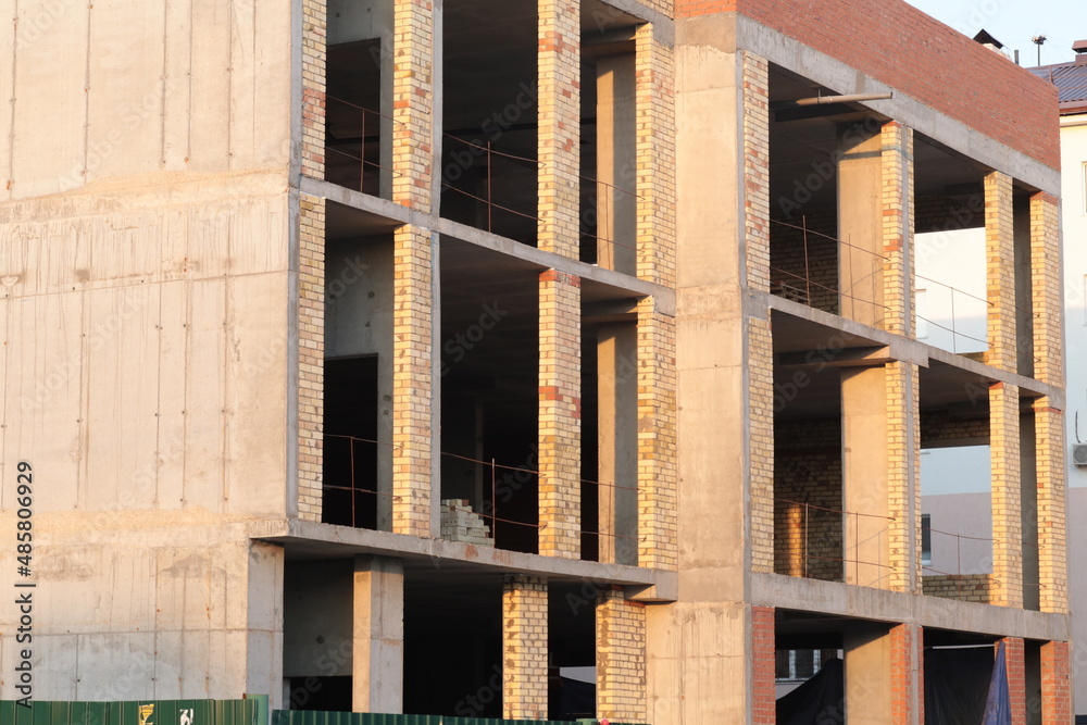 brick building under construction brick building under construction