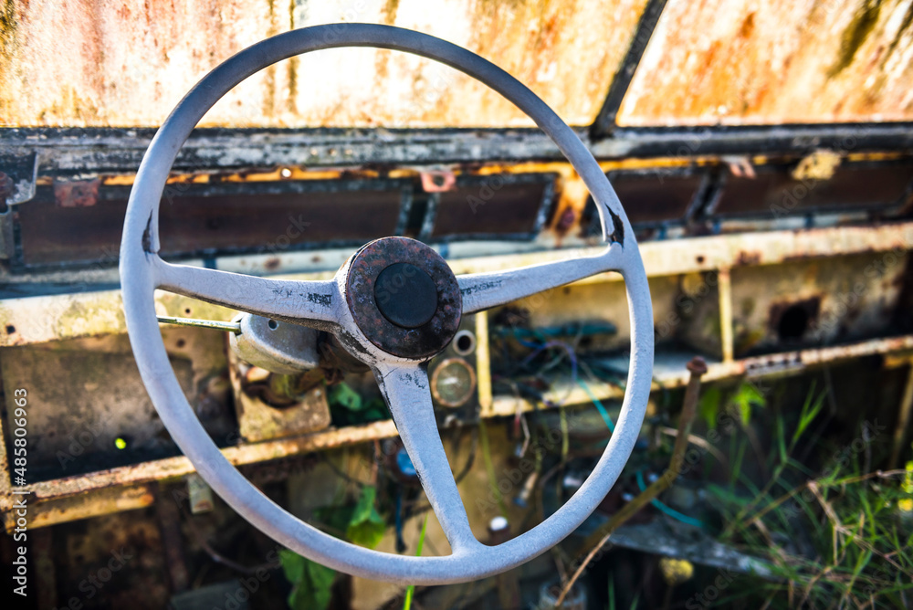 Old run down Land Rover, Arenal Volcano, Alajuela Province, Costa Rica Old run down Land Rover, Arenal Volcano, Alajuela Province, Costa Rica