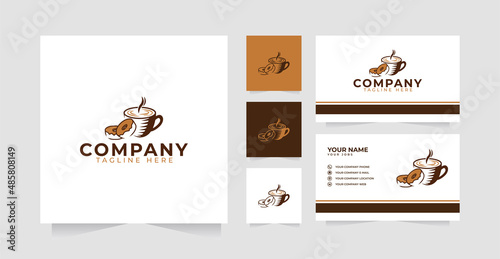 Coffee Donuts logo design and business card