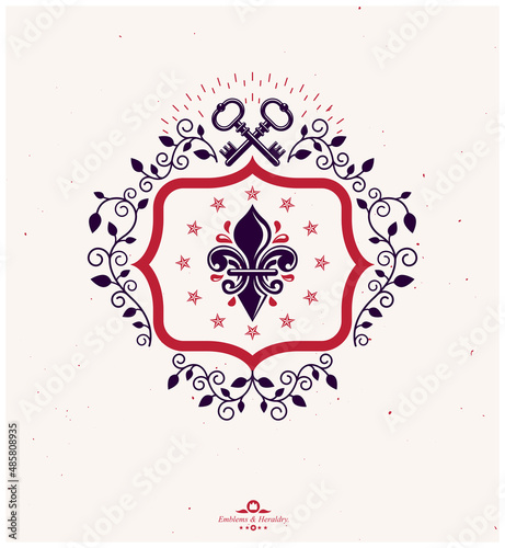 Heraldic coat of arms decorative emblem.