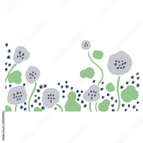 北欧風手描き花柄の背景ベクターイラスト