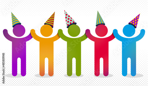 Celebrating people vector c...