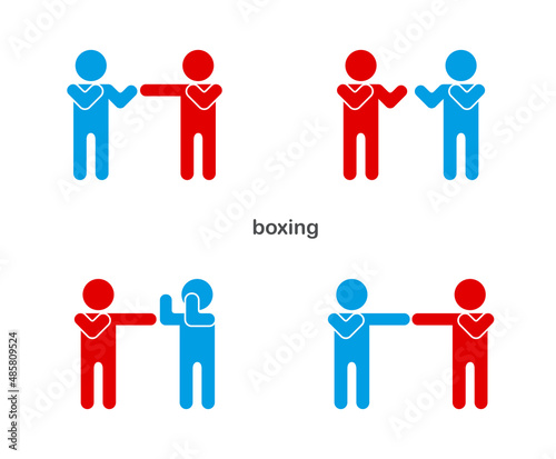 Boxing simple vector icon isolated on white, sport martial arts, conflict fight.