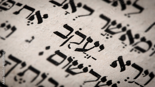 Vászonkép Hebrew word in Torah page