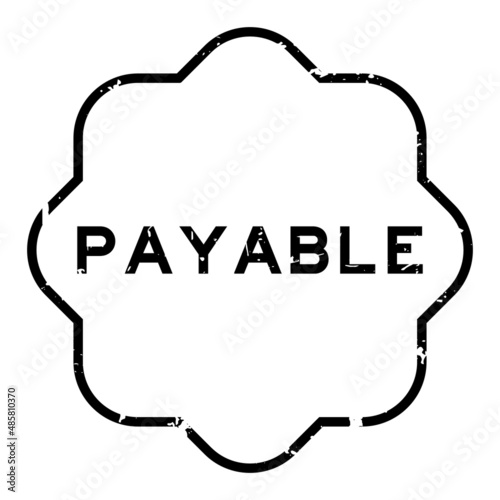 Grunge black payable word rubber seal stamp on white background