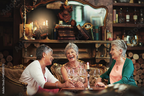 Friendship makes the golden years the best of years. Cropped shot of a group of senior female friends enjoying a lunch date.