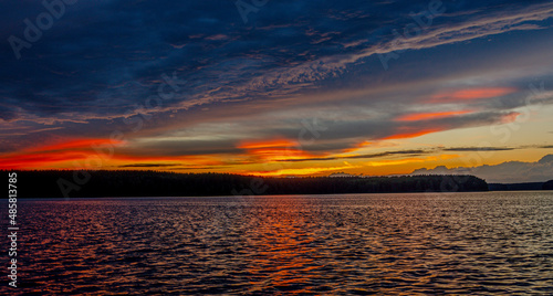 sunset over the river