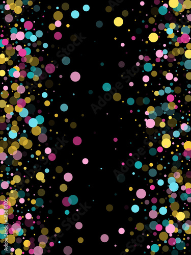 Bokeh confetti circles decoration holiday background.