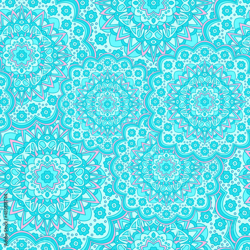 Persian medallion flower seamless ornament design.