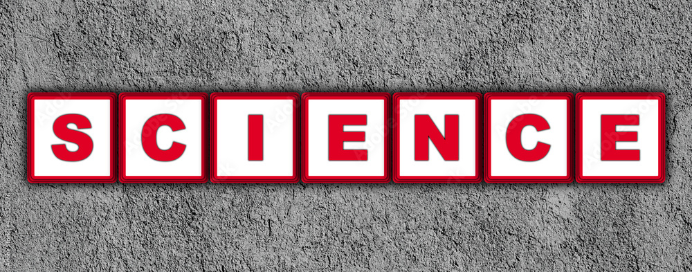 Sience Title - Red Square Concept - Wall Background - 3D Illustration Sience Title - Red Square Concept - Wall Background - 3D Illustration