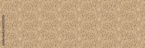 Ecru recycled corrugated card paper border texture. Patterned neutral brown kraft edge trim with ribbed texture effect. Eco packaging ribbon, craft stationery gift washi tape.