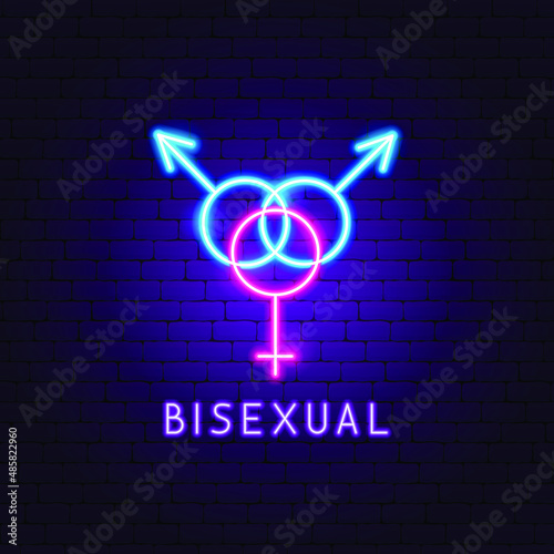 Bisexual Neon Label. Vector Illustration of Sex Promotion.