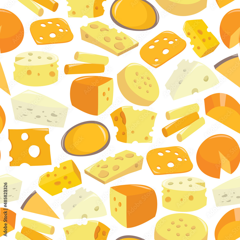 Cartoon Cheese Seamless Pattern Background