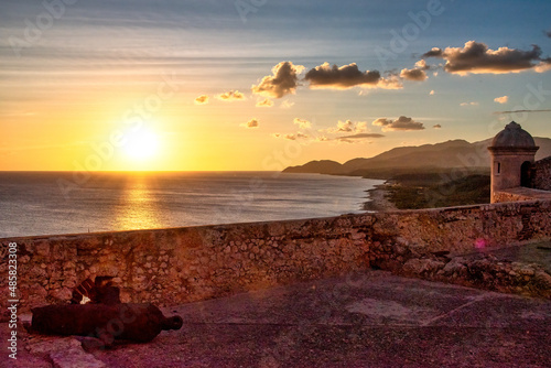 Sunset from the colonial fort known as El Morro de Santiago de Cuba, Cuba © TOimages