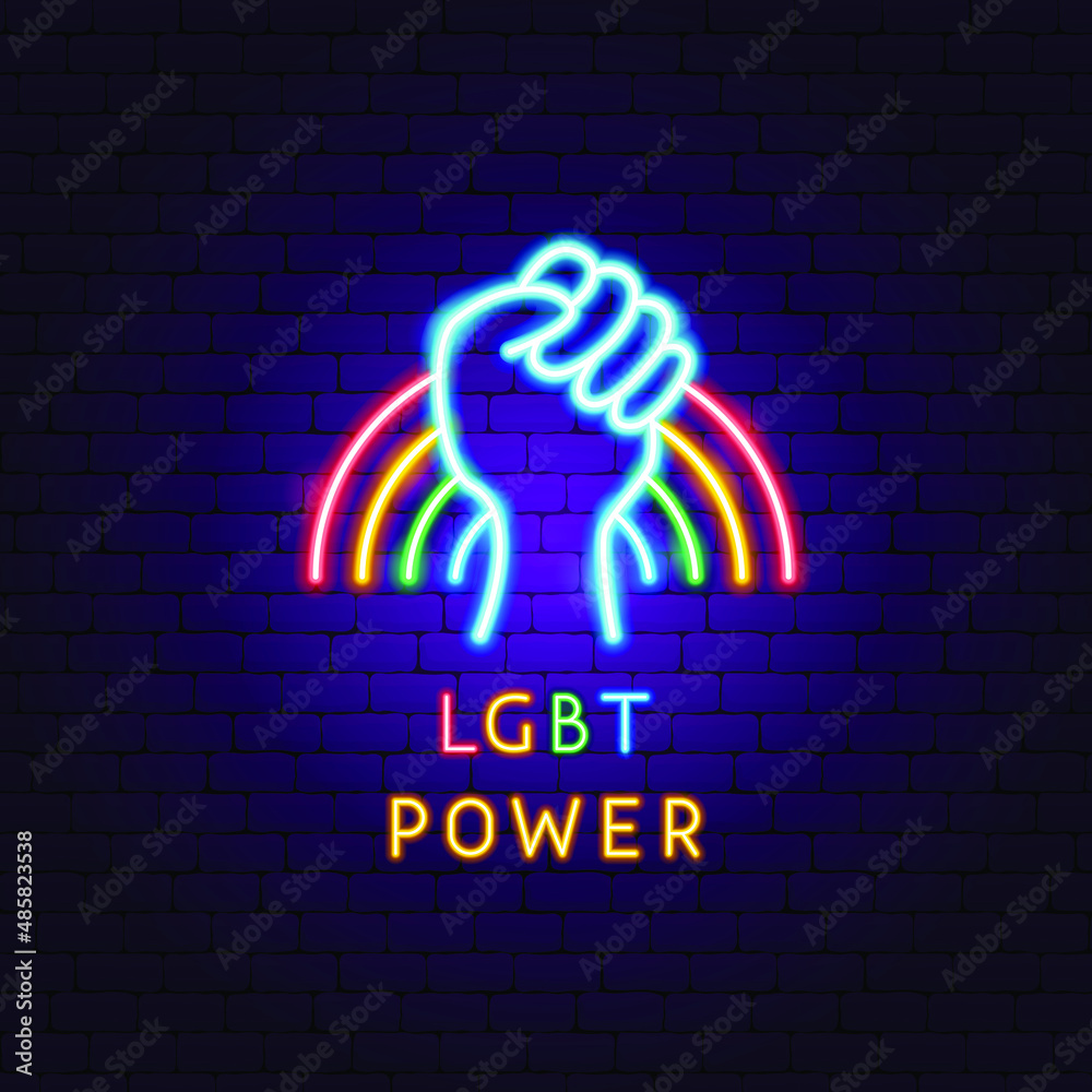 LGBT Power Neon Label. Vector Illustration of Pride Promotion. LGBT Power Neon Label. Vector Illustration of Pride Promotion.