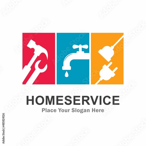 Home service set vector logo template. Suitable for business  clean and service