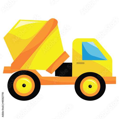 Cartoon Yellow Cement Truck