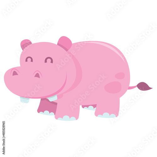 Cartoon Pink Hippo