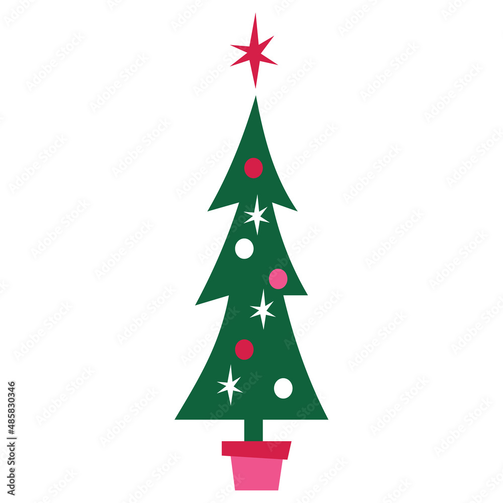 Cartoon Retro Christmas Tree Cartoon Retro Christmas Tree