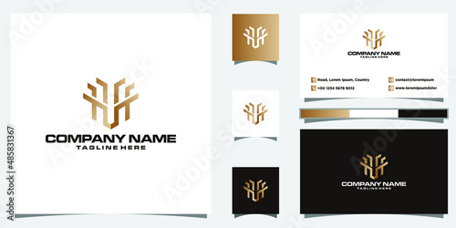 Initial MF style logo design accounting and fonancial luxury logo