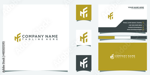 Initial MF style logo design accounting and fonancial luxury logo