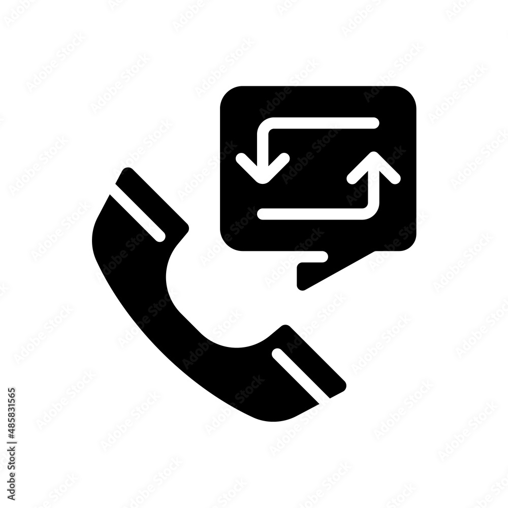 Call back option black glyph icon. Interactive voice system. Automatic calling. Call center. Help desk. Silhouette symbol on white space. Solid pictogram. Vector isolated illustration Call back option black glyph icon. Interactive voice system. Automatic calling. Call center. Help desk. Silhouette symbol on white space. Solid pictogram. Vector isolated illustration