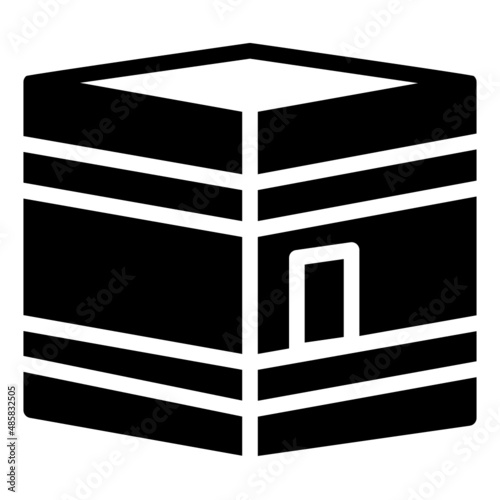 Kaaba hajj Mecca pray pilgrimage Ramadan Islam muslim mosque icon vector solid style