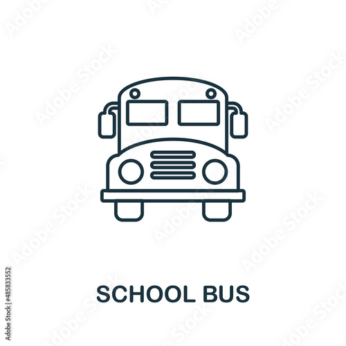 School Bus icon. Line element from school education collection. Linear School Bus icon sign for web design, infographics and more.